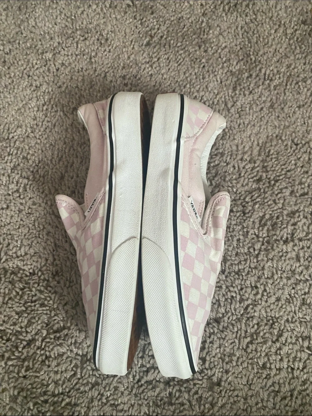 Vans off the wall low Kids Slip-On Checkerboard Sneakers - Light Pink/White